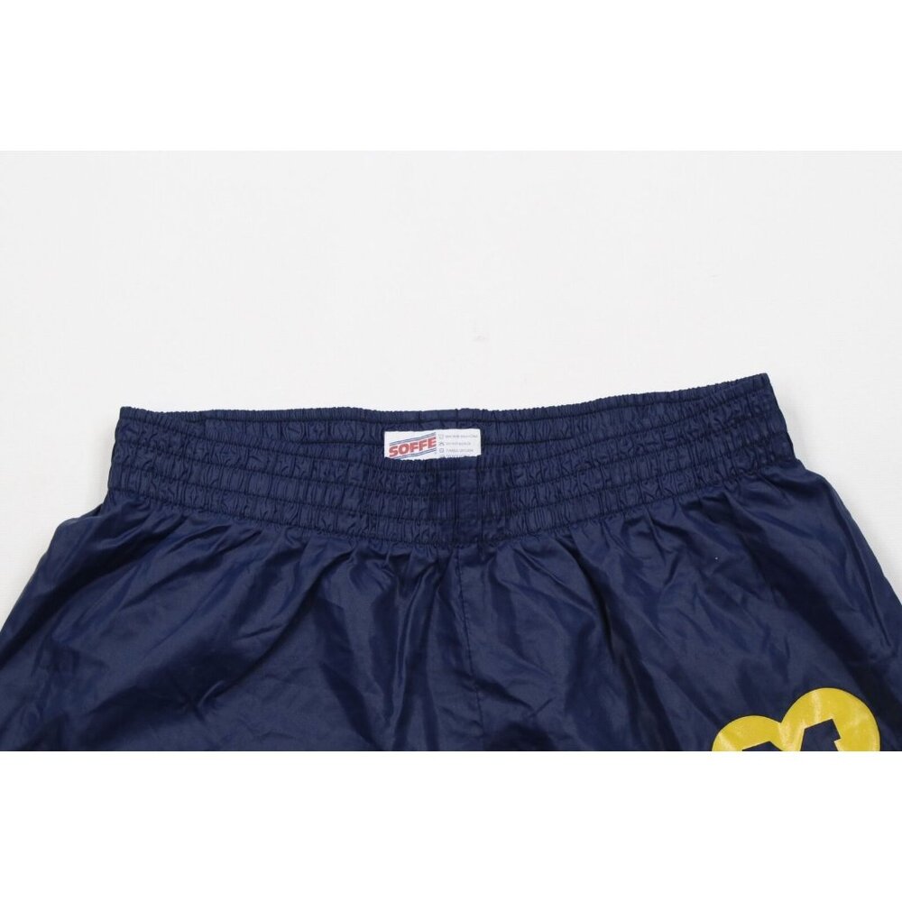Vintage 90s Womens Small Heart University of Michigan Shorts Baggies Blue Nylon - Picture 2 of 10